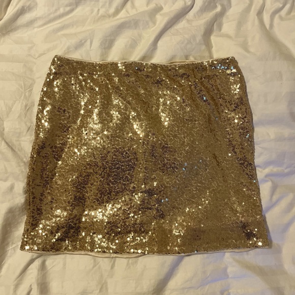 Dresses & Skirts - Gold mini skirt. Bachelorette skirt. Party sequin skirt, gold skirt.